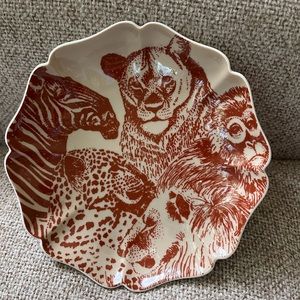 Fitz and Floyd decorative shallow dish/plate with African animal design